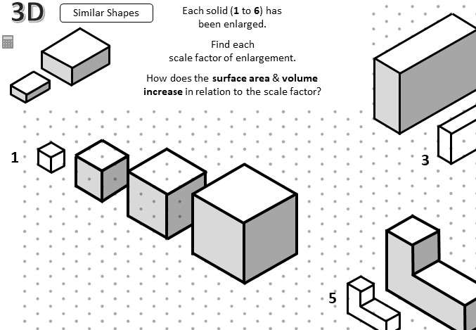 Similar Shapes - Length, Area & Volume - Worksheet C